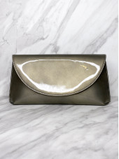 Cosmo - Taupe Patent Clutch Bag (Lisa Kay)